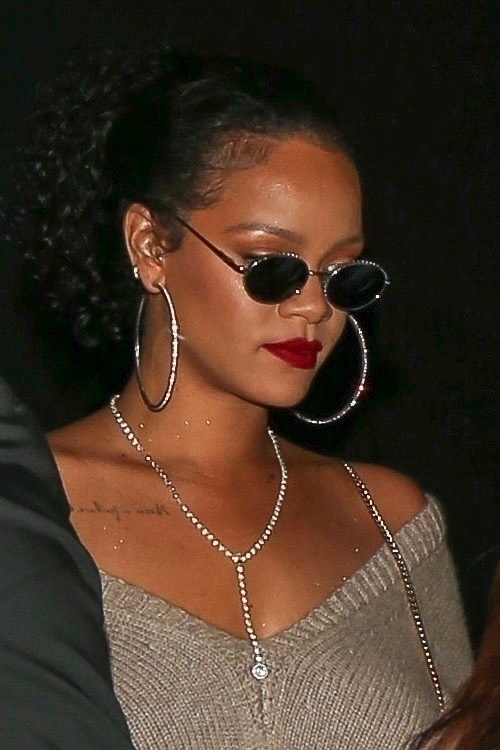 Rihanna attends a party in Los Angeles on October 23, 2019